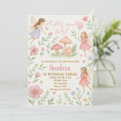 Bewerkbare Fairy Garden verjaardagsuitnodiging Kaart (Staand voorkant)
