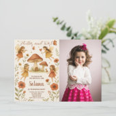 Bewerkbare Fairy verjaardagsuitnodiging met foto Kaart (Staand voorkant)