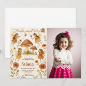 Bewerkbare Fairy verjaardagsuitnodiging met foto Kaart (Voorkant / Achterkant)