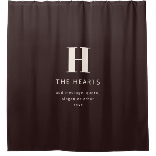 Bewerkbare familienaam of bedrijfsnaam douchegordijn (Voorkant)