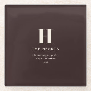 Bewerkbare familienaam of bedrijfsnaam glazen onderzetter