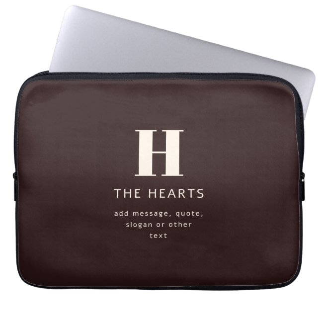 Bewerkbare familienaam of bedrijfsnaam laptop sleeve (Voorkant)