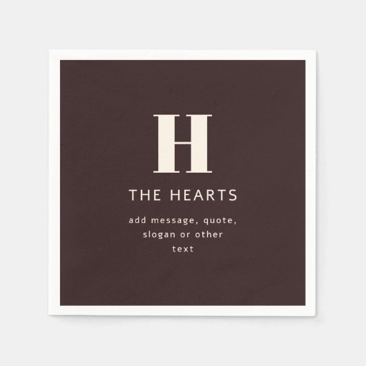 Bewerkbare familienaam of bedrijfsnaam servet (Voorkant)