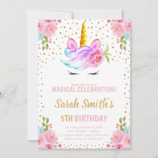 Bewerkbare Fantasy-uitnodiging met Sparkles Kaart (Voorkant)