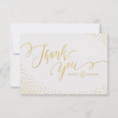 Bewerkbare faux gouden glitter kalligrafie dank u bedankkaart (Voorkant)