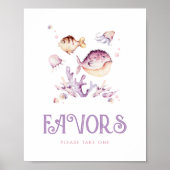 Bewerkbare Favorieten Ocean Party Sign Poster (Voorkant)