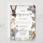 Bewerkbare Feest Dieren Uitnodiging Safari Verjaar