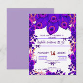 Bewerkbare feestuitnodigingen Peacock Feather Glit Kaart (Voorkant / Achterkant)