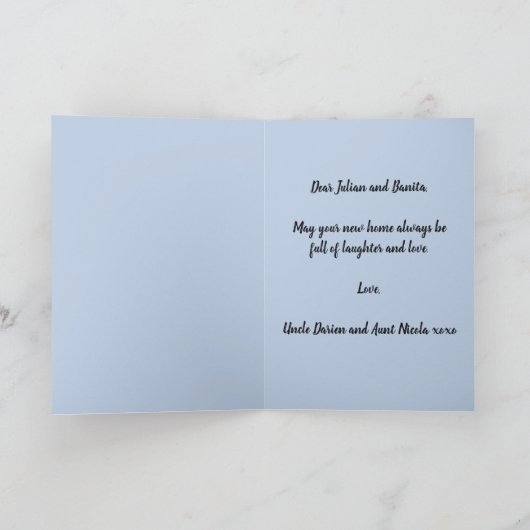 Bewerkbare felicitaties voor uw nieuwe woning kaart (Binnen)