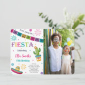 Bewerkbare Fiesta Foto Uitnodiging (Staand voorkant)