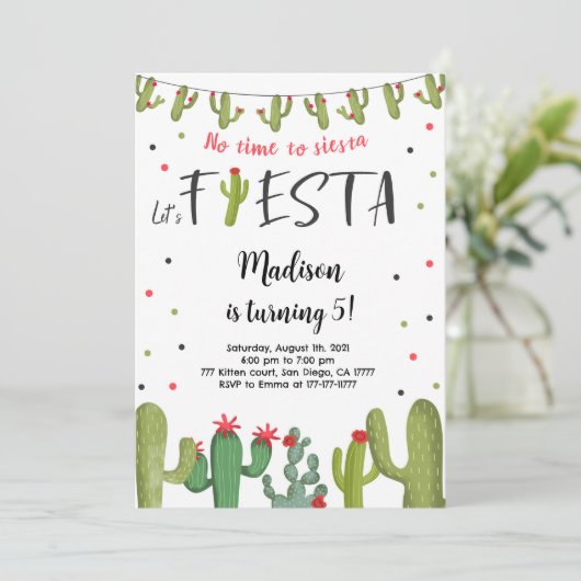 Bewerkbare Fiesta Verjaardag Kaart (Staand voorkant)