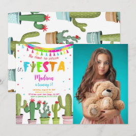 Bewerkbare Fiesta Verjaardagsfeestfoto Kaart