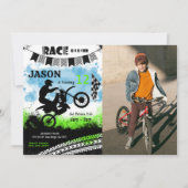 bewerkbare fiets verjaardag foto uitnodiging (Voorkant)