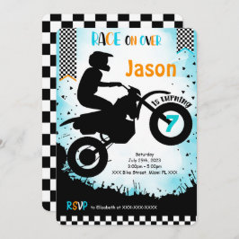 Bewerkbare fiets verjaardagsuitnodiging kaart