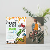 Bewerkbare Fietsfoto uitnodiging (Staand voorkant)