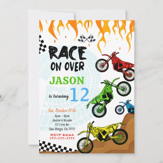 Bewerkbare Fietsuitnodiging Kaart (Voorkant)