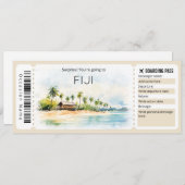 Bewerkbare Fiji Vliegticket Boarding Pass Kaart (Voorkant / Achterkant)