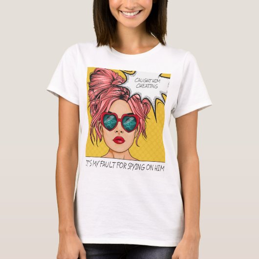 Bewerkbare film die hem de Pop kunstschildering ge T-shirt (Voorkant)