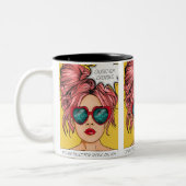 Bewerkbare film die hem de Pop kunstschildering ge Tweekleurige Koffiemok (Links)