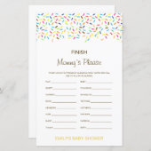 Bewerkbare 'Finish Mommy's Phrase' Baby Shower (Voorkant / Achterkant)