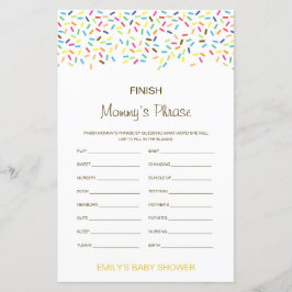 Bewerkbare 'Finish Mommy's Phrase' Baby Shower