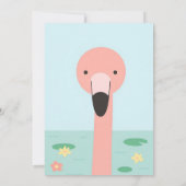 Bewerkbare Flamingo Eerste Verjaardag Uitnodiging (Achterkant)