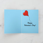 Bewerkbare Floating Heart Hete Luchtballon Valenti Kaart (Binnen)