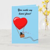 Bewerkbare Floating Heart Hete Luchtballon Valenti Kaart (Gele Bloem)