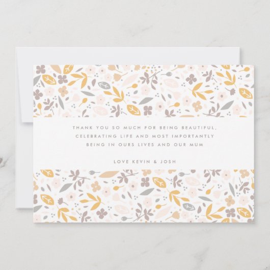 Bewerkbare Floral Confetti | Happy Moederdag Kaart (Achterkant)