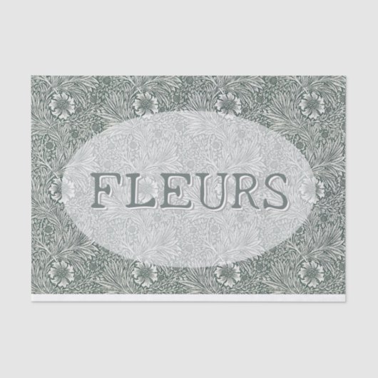 Bewerkbare Floral Medallion Decoupage William Morr Tissuepapier (Voorkant)