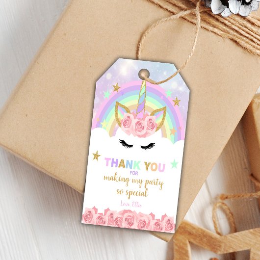 Bewerkbare Floral Party-voorkeurslabels Cadeaulabel