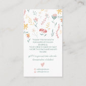 Bewerkbare florale leuke illustratie bedankt visitekaartje (Achterkant)