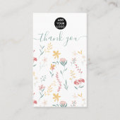 Bewerkbare florale leuke illustratie bedankt visitekaartje (Voorkant)