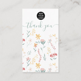 Bewerkbare florale leuke illustratie bedankt visitekaartje