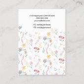 Bewerkbare florale logo sieraden haarclip barrette visitekaartje (Achterkant)