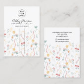 Bewerkbare florale logo sieraden haarclip barrette visitekaartje (Voorkant / Achterkant)