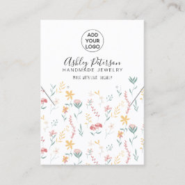 Bewerkbare florale logo sieraden oorbel ketting visitekaartje