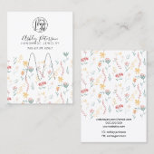 Bewerkbare florale logo sieraden ringhouder visitekaartje (Voorkant / Achterkant)