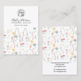 Bewerkbare florale logo sieraden ringhouder visitekaartje