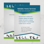 Bewerkbare Flyer Template voor Huisdiensten Kaart (Voorkant / Achterkant)