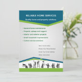 Bewerkbare Flyer Template voor Huisdiensten Kaart (Staand voorkant)