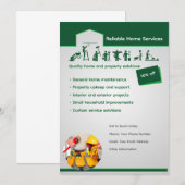 Bewerkbare Flyer Template voor Huisdiensten Kaart (Voorkant / Achterkant)