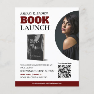 Bewerkbare flyer voor boeklancering