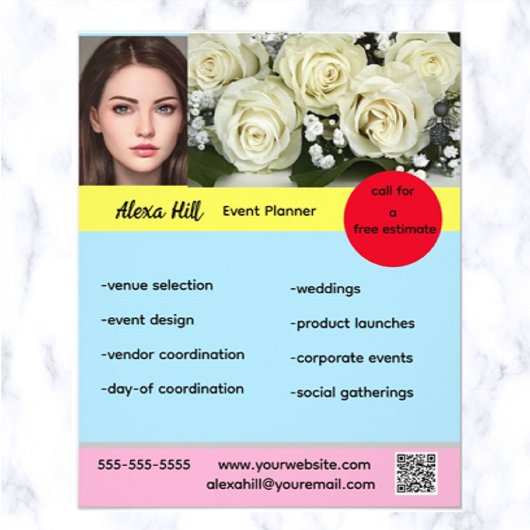 Bewerkbare Flyer voor eventplanning