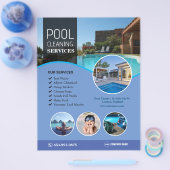 Bewerkbare flyer voor poolreinigingsservice (Enkel)