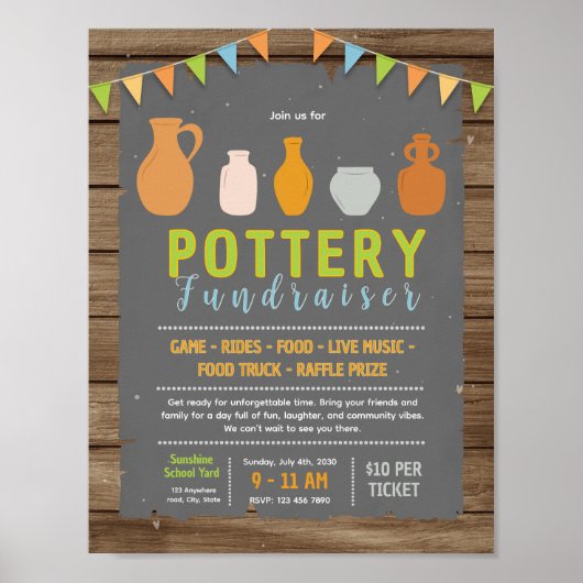 Bewerkbare flyer voor pottenbakkerijles poster (Voorkant)