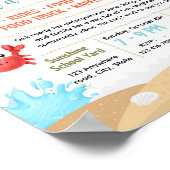 Bewerkbare flyer voor terug naar school-strandfond poster (Hoek)