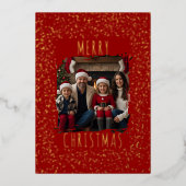 Bewerkbare Folie Kerst Kaart Sjabloon Twee foto's (Voorkant)