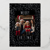 Bewerkbare Folie Kerst Kaart Sjabloon Twee foto's (Voorkant)