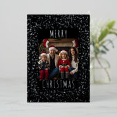 Bewerkbare Folie Kerst Kaart Sjabloon Twee foto's (Staand Voorkant)